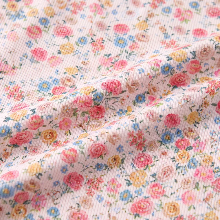 Rosy Posy bamboo long sleeve pajama set — fabric